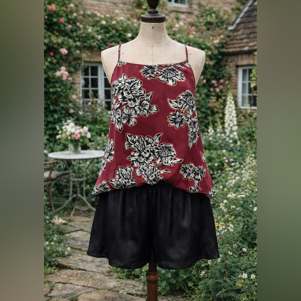 Maeve, Anthropologie, Silk & Floral Babydoll Blouse